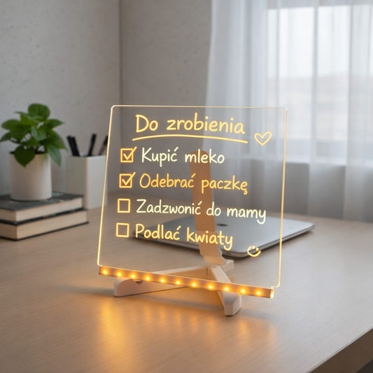 Podświetlana akrylowa tablica do pisania i rysowania