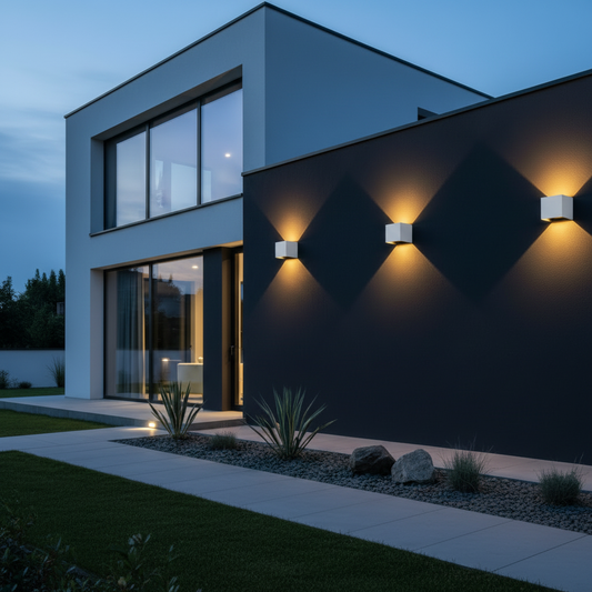 White cube wall lights - square format