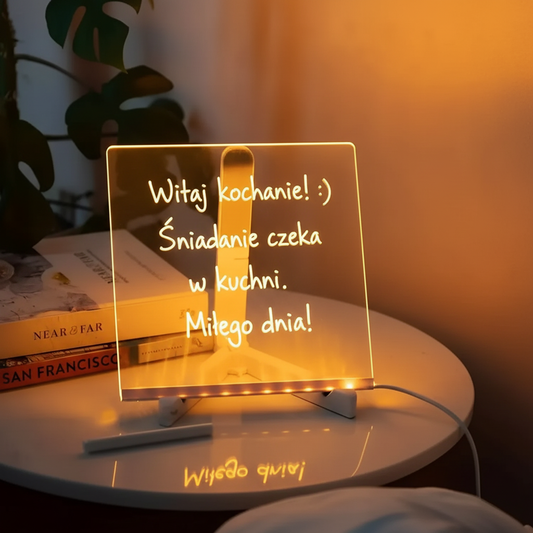 Illuminated acrylic writing board