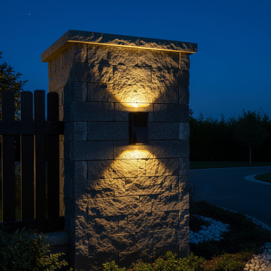 Kinkiet LED Noir na innym ogrodzeniu